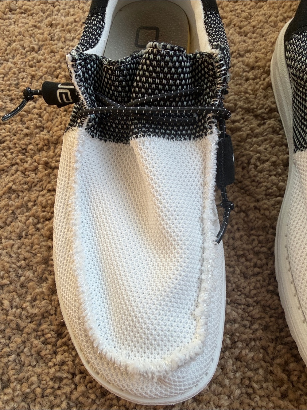 Hey Dude Wally Sox Funk Black Ice White and Black Wally Boat Shoes Size 7 - Picture 3 of 11